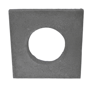 Grauer Betonblock mit kreisförmiger Öffnung für Schornstein Bausatz NIKO UNI