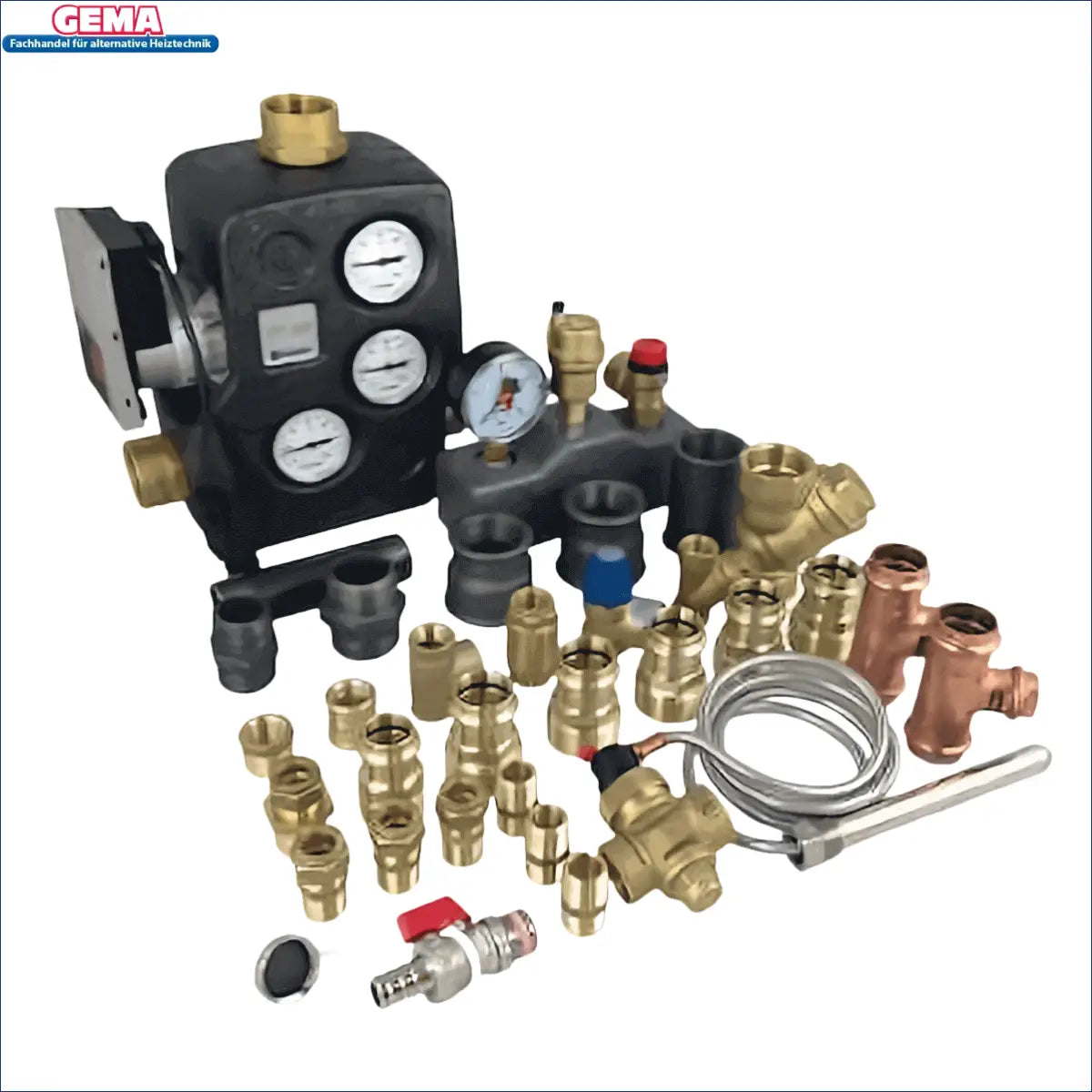Plumbing and heating components for Anschlusspaket Defro Komfort Ekopell Heizkessel with doppelte thermische ablaufsicherung 28x22x28mm