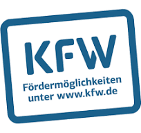KfW Förderlogo für klimafreundliche Heizungsanlagen und förderfähigen Kosten