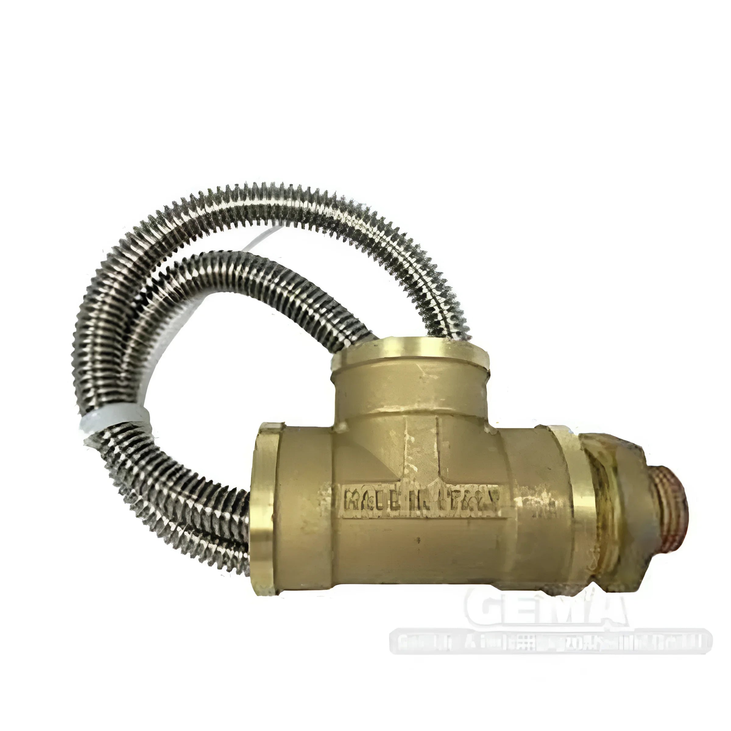 Brass T-Verschraubung mit gewellten Metallrohren für Zirkulationslanze DN8 im Boiler-Zubehör