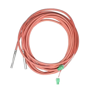 Coiled orange Kabel mit metallsonden und grünen Anschlüssen für Kessel Attack SLX-Lambda