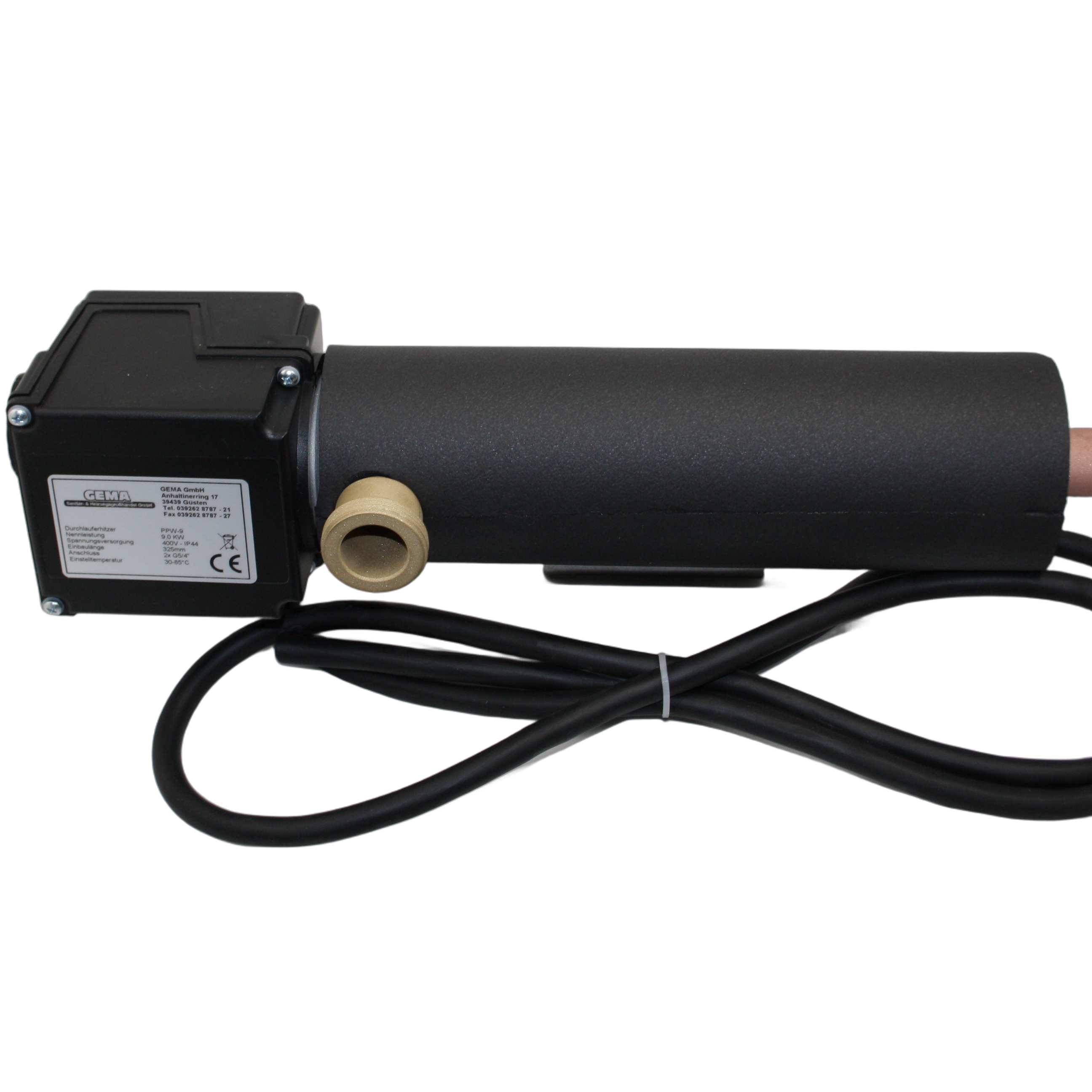 GEMA Durchlauferhitzer mit Schutzart IP54, Edelstahl, lange Anschlussleitung, elektrisch