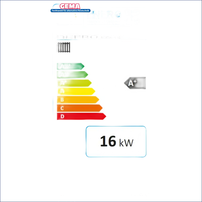 Energieeffizienzlabel für das Pelletkessel NEXTPELL+ 16 kW von DEFRO NEXTPELL