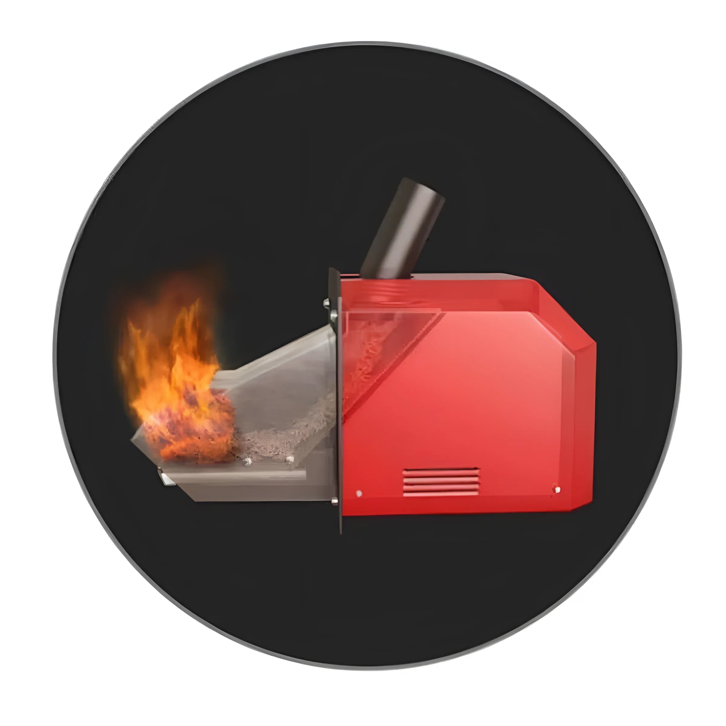 Red Pelletskesselsystem mit Flammen, Attack SLX, Attack SLX Kombi20, Komplettpaket Attack SLX
