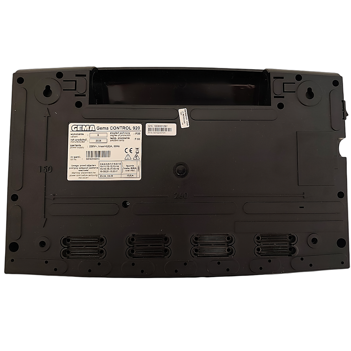 Schwarze elektronische Steuerungseinheit für Witterungsgeführte Regelung Gema Control 920 mit Internetmodul Econet Typ CT6