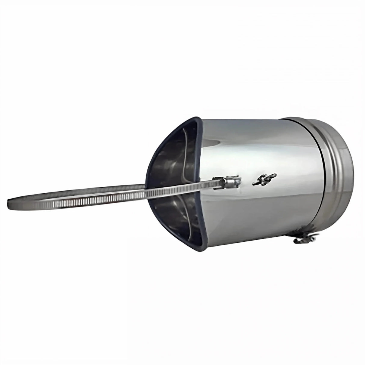 Zugbegrenzer Edelstahl Universal mit Rauchrohradapter und Dichtlippe.