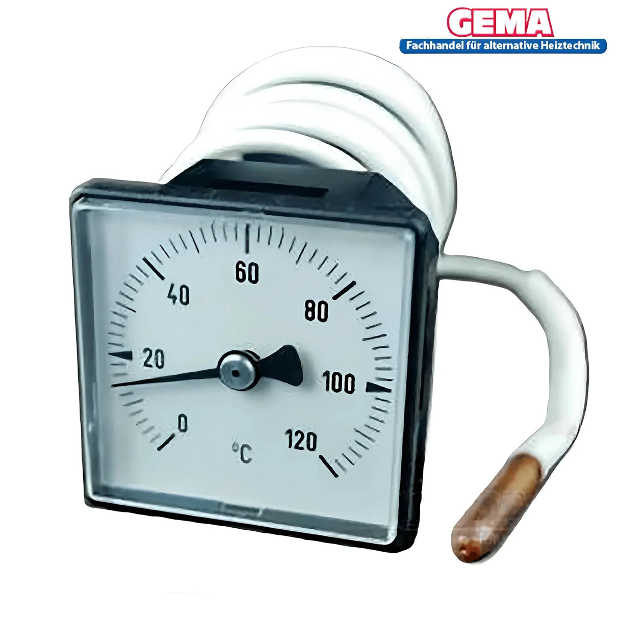 Analoges Thermometer Defro quadratisch für Kesseltemperaturmessung - GEMA Shop