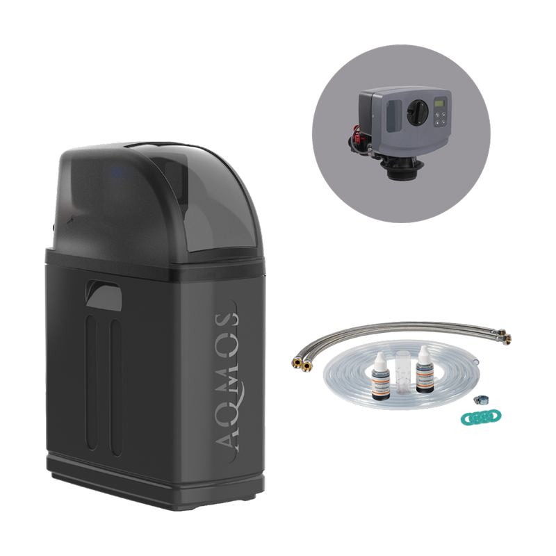Impianto addolcitore d'acqua Aqmos R2D2-48 BLACK EDITION con kit di collegamento 1 pollice