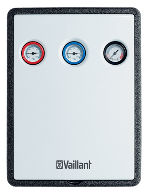 Vaillant temperatur- und druckmessgerät mit 2 Manometern 🔴🔵 zur effizienten Überwachung von Solaranlagen.