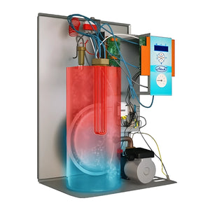 Cutaway view des Elektrokessel Attack mit internen Komponenten, bar max und kessel unkompliziert