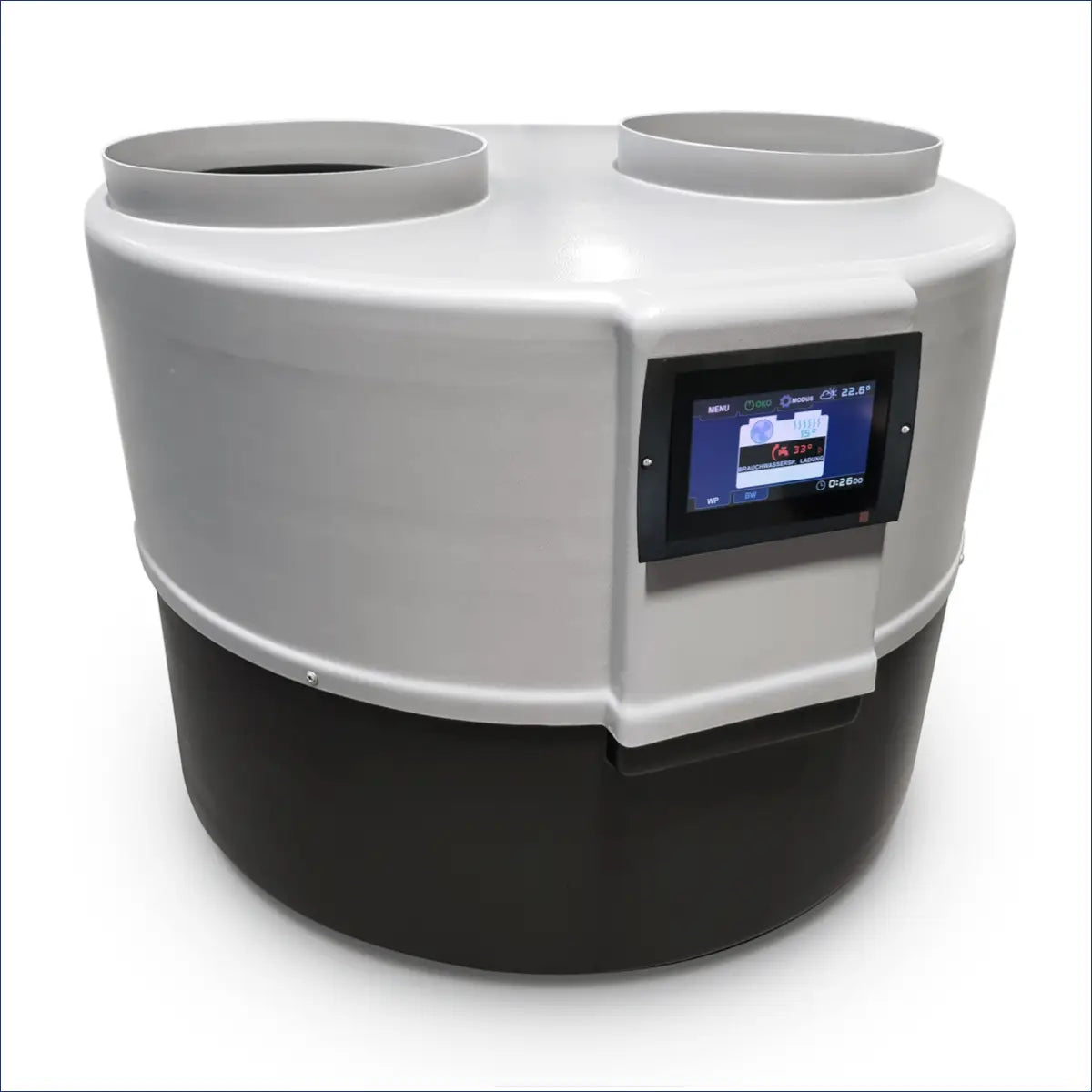 Zylindrisches zweifarbige Brauchwasser Heizungs Wärmepumpe DROPS M4.1M mit Display