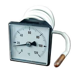 Quadratischer Temperaturmesser mit Sonde für Heizkessel im Analoges Thermometer Defro DS Heizkessel