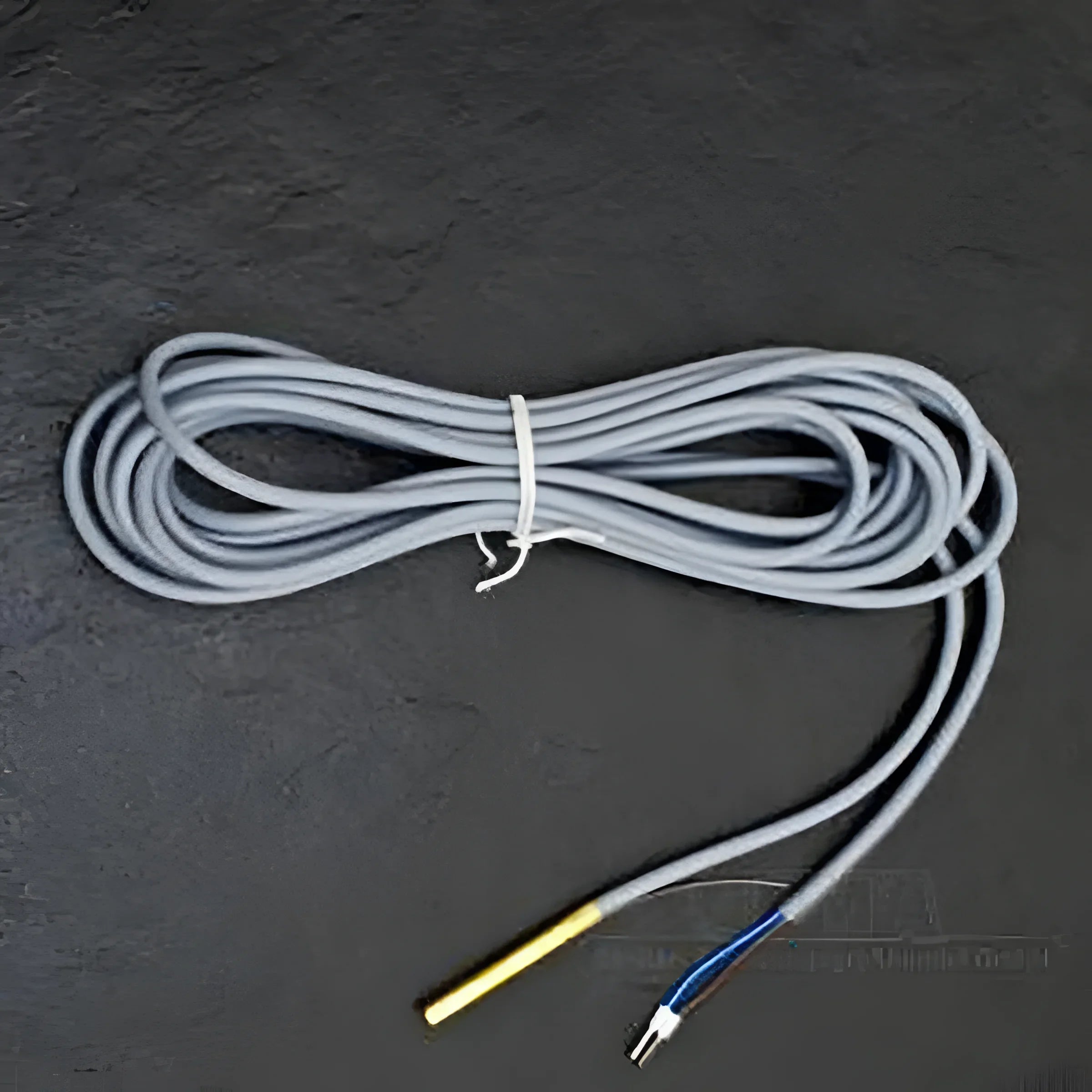 Grauer Tauchsensor mit angegossenem Kabel für universale Tauchfühler in Boilers