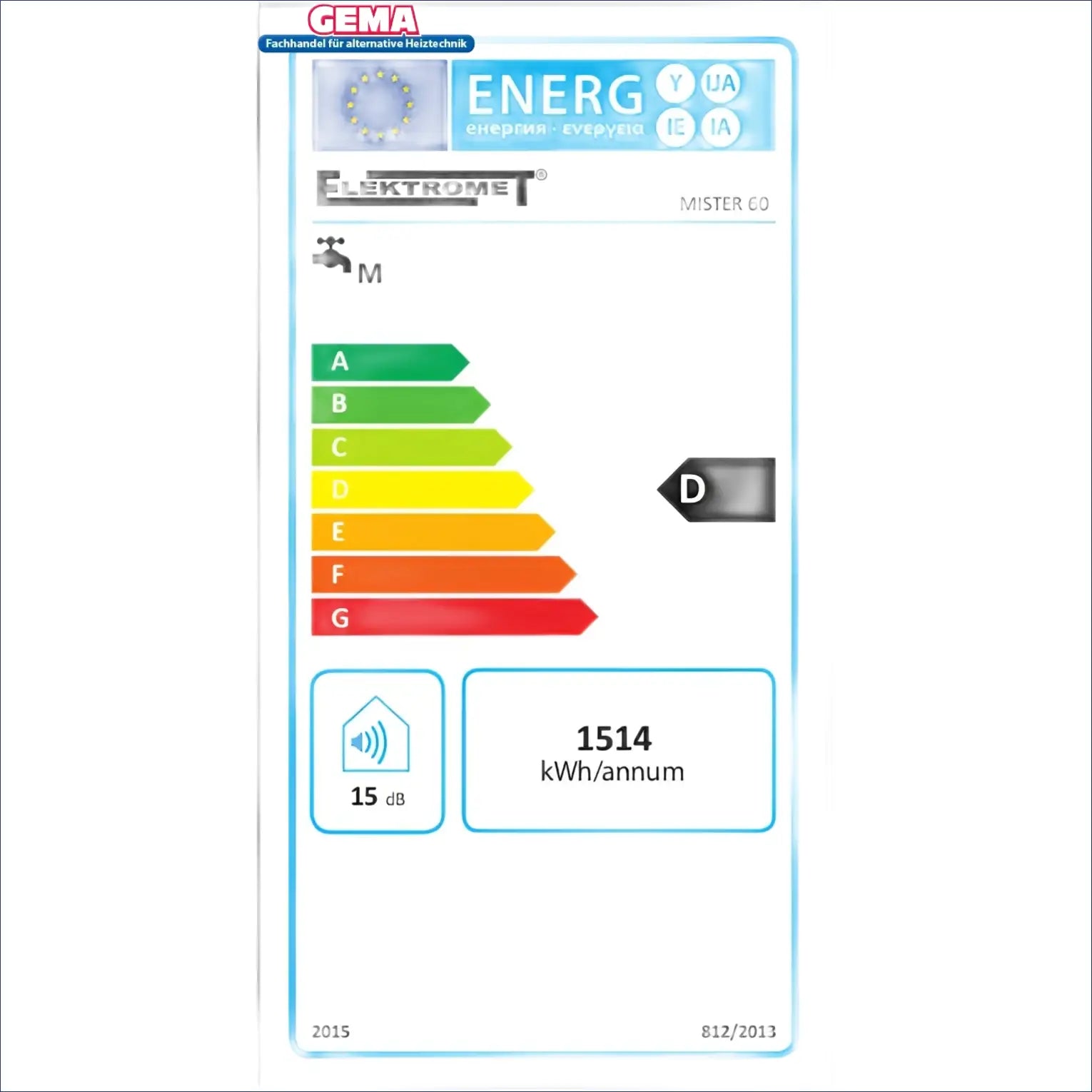 Energy efficiency label auf Elektrospeicher Warmwasserspeicher Elektroboiler für elektro hängespeicher brauchwasserspeicher