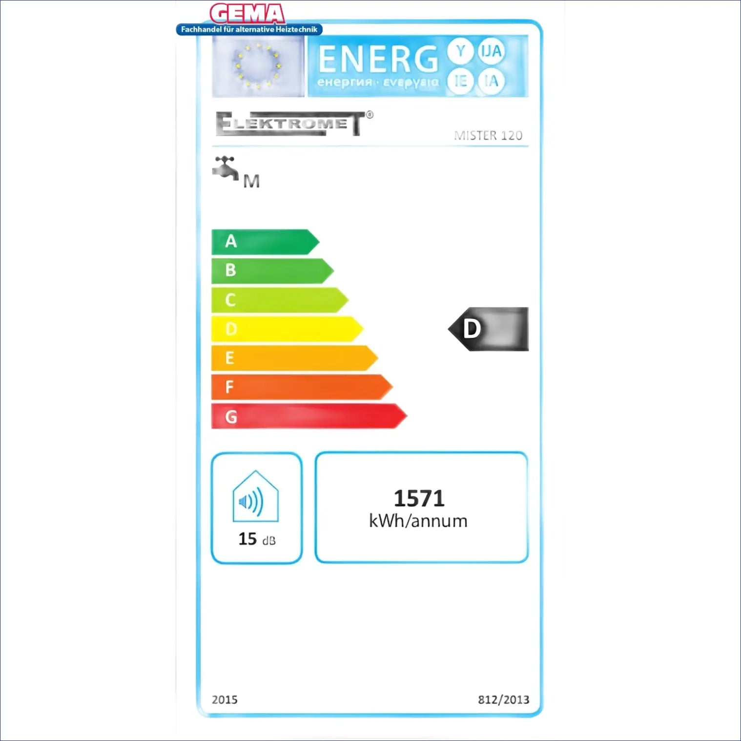 Energieeffizienzlabel für Elektrohängespeicher Brauchwasserspeicher auf Elektrospeicher Boiler