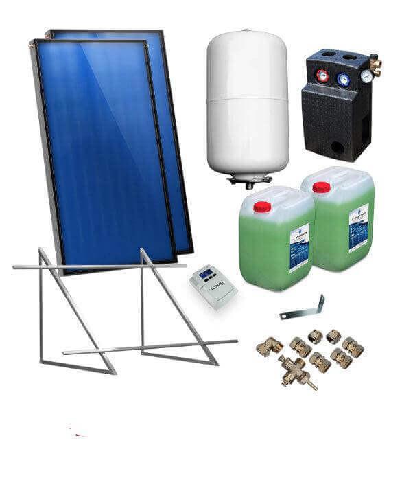 Solarpaket Flachkollektoren AMX2.38 4.78 m² für Flachdach - GEMA Shop