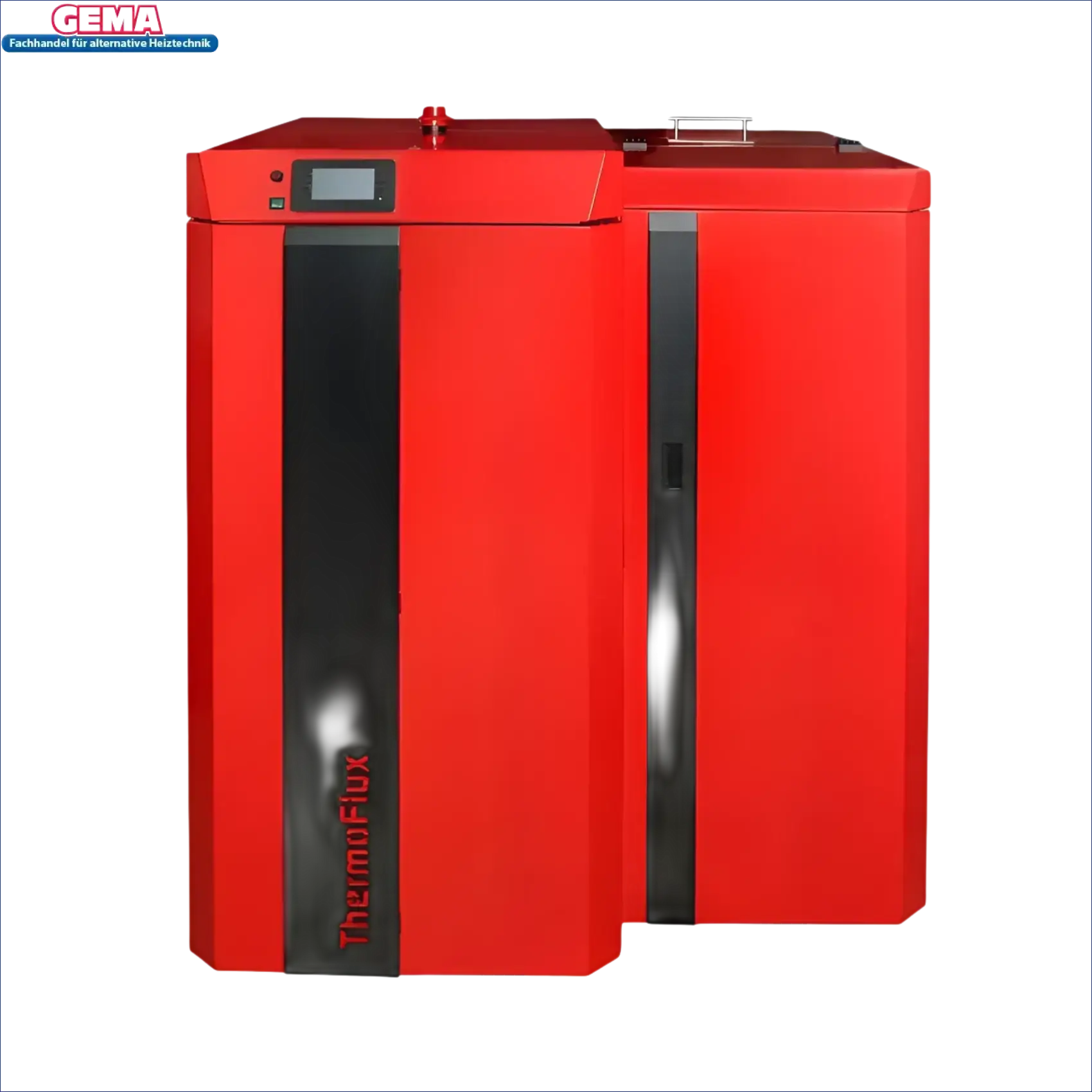 Rotes Heizsystem mit schwarzen Akzenten für Thermoflux PID Logic Kombi 35 kW