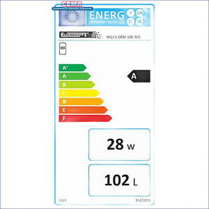 Energieeffizienzlabel für 100-Liter Warmwasserspeicher Trinkwasserspeicher